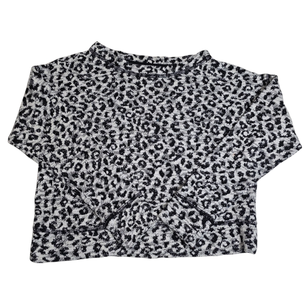 Leopard Print Cropped Sweater Sz S Petite - Picture 2 of 4